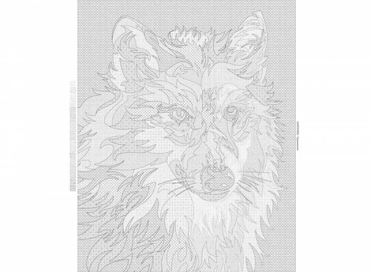 Fun coloring wolf by numbers