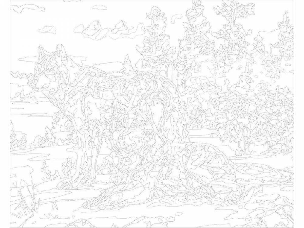 Раскраска Элегантная раскраска волк по номерам