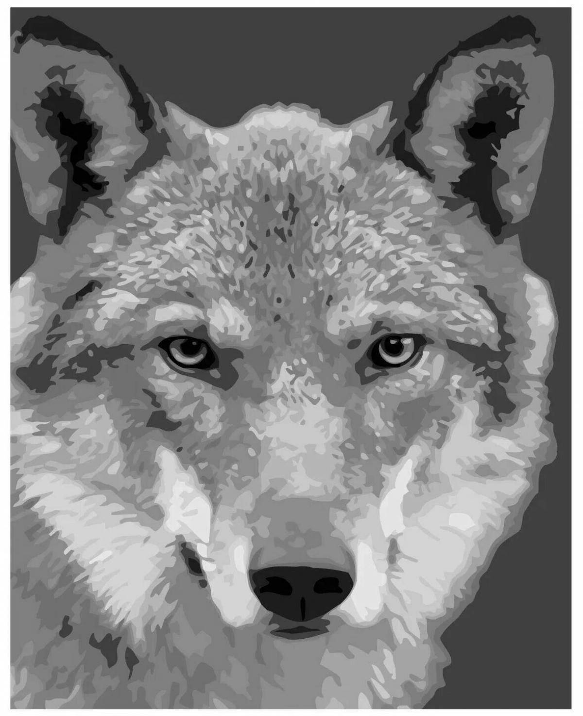 Раскраска Чудесная раскраска волк по номерам