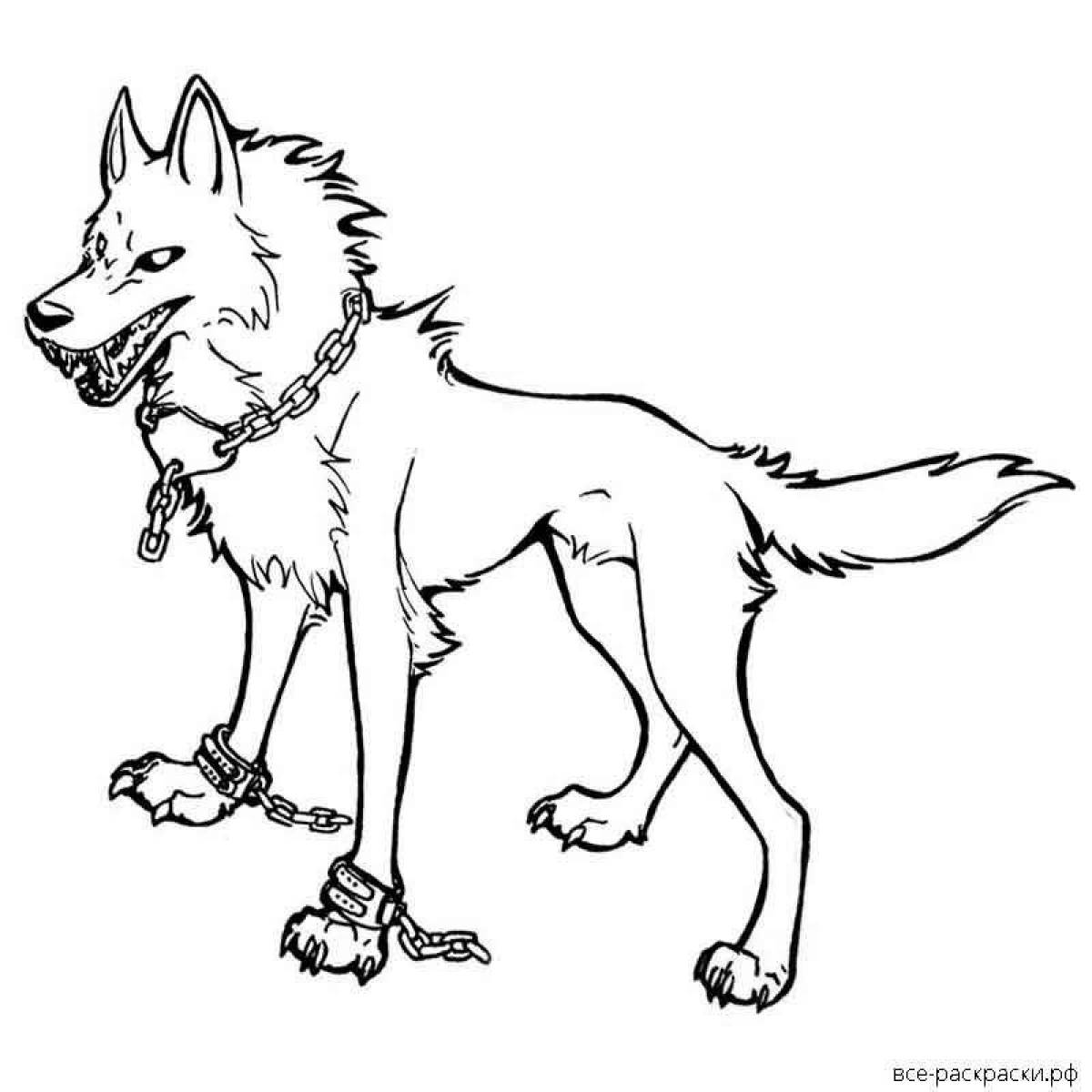 Big wolf coloring by numbers