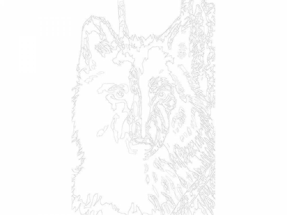 Раскраска Волк по номерам #1