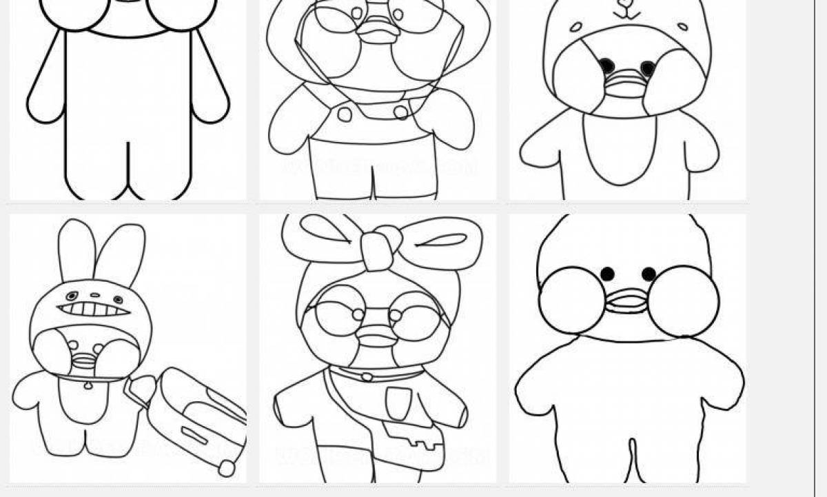 Раскраска волшебная мини-утка лалафанфан