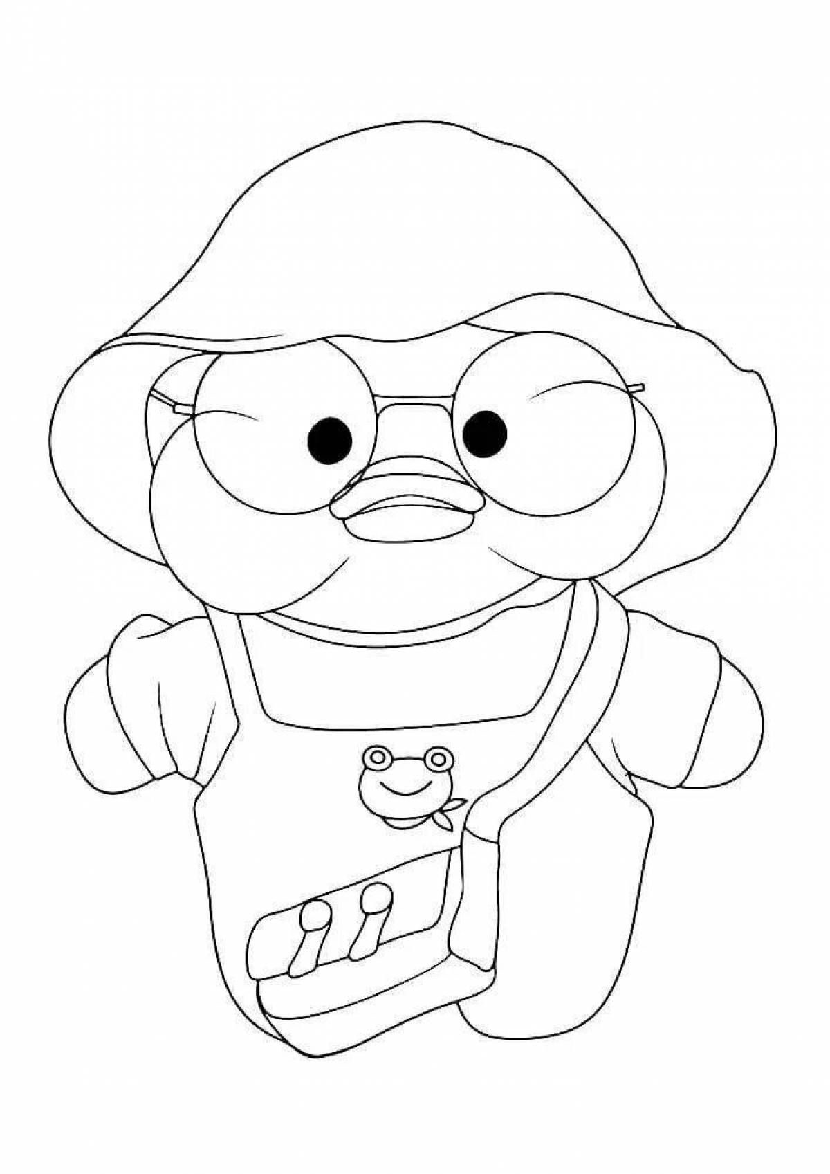 Lalafanfan playful mini duck coloring page