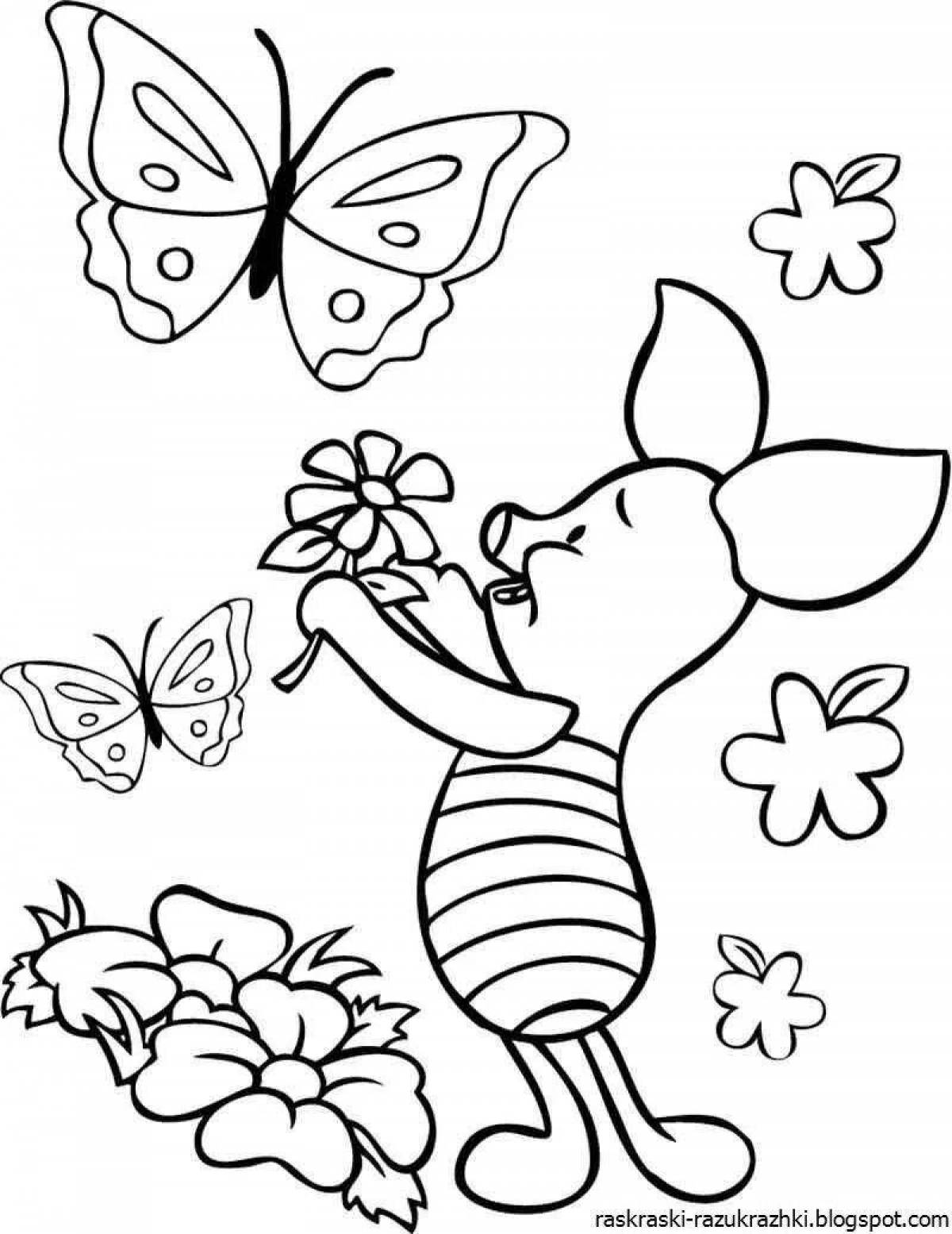 Charming flowers and butterflies coloring book