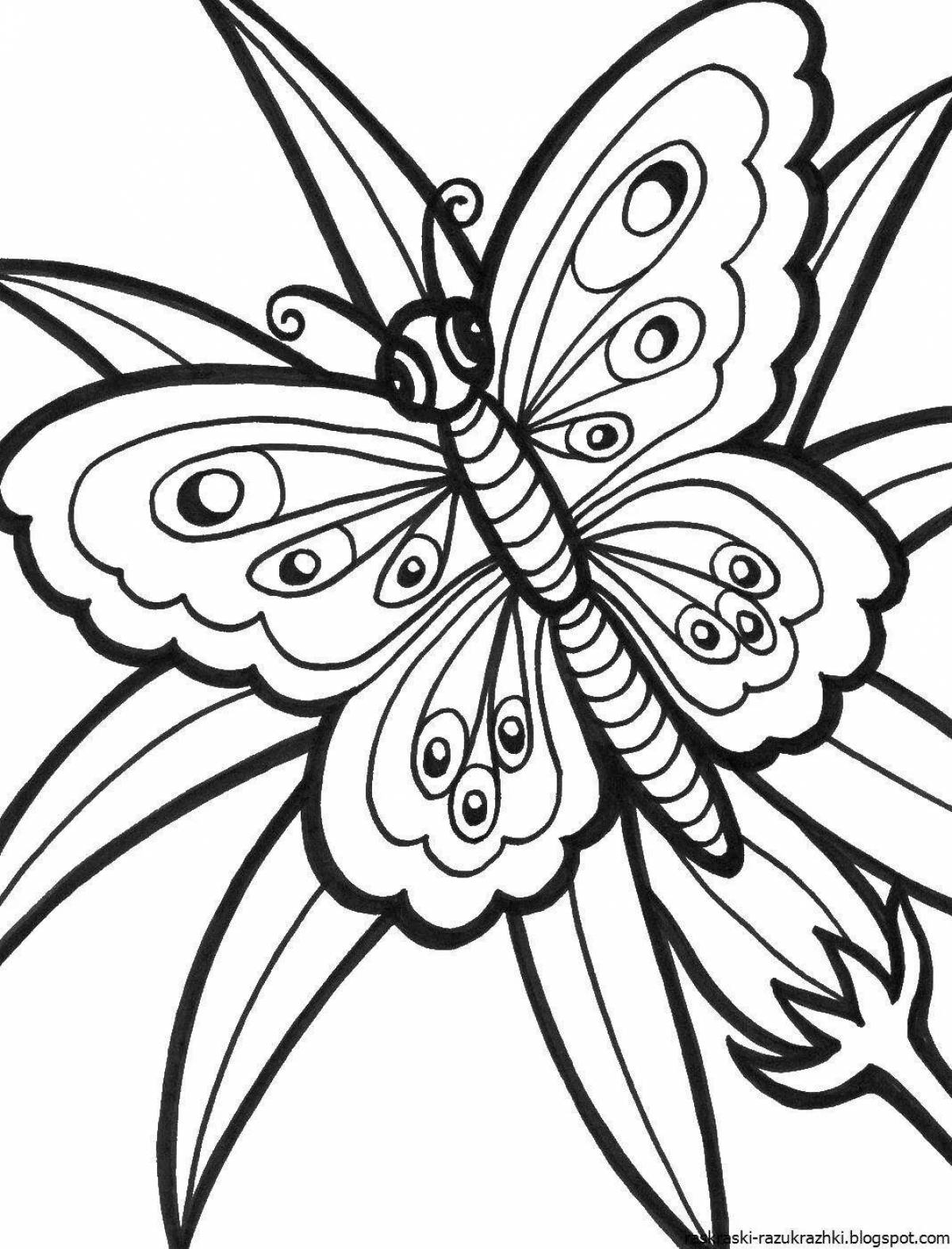 Playful coloring of flowers and butterflies