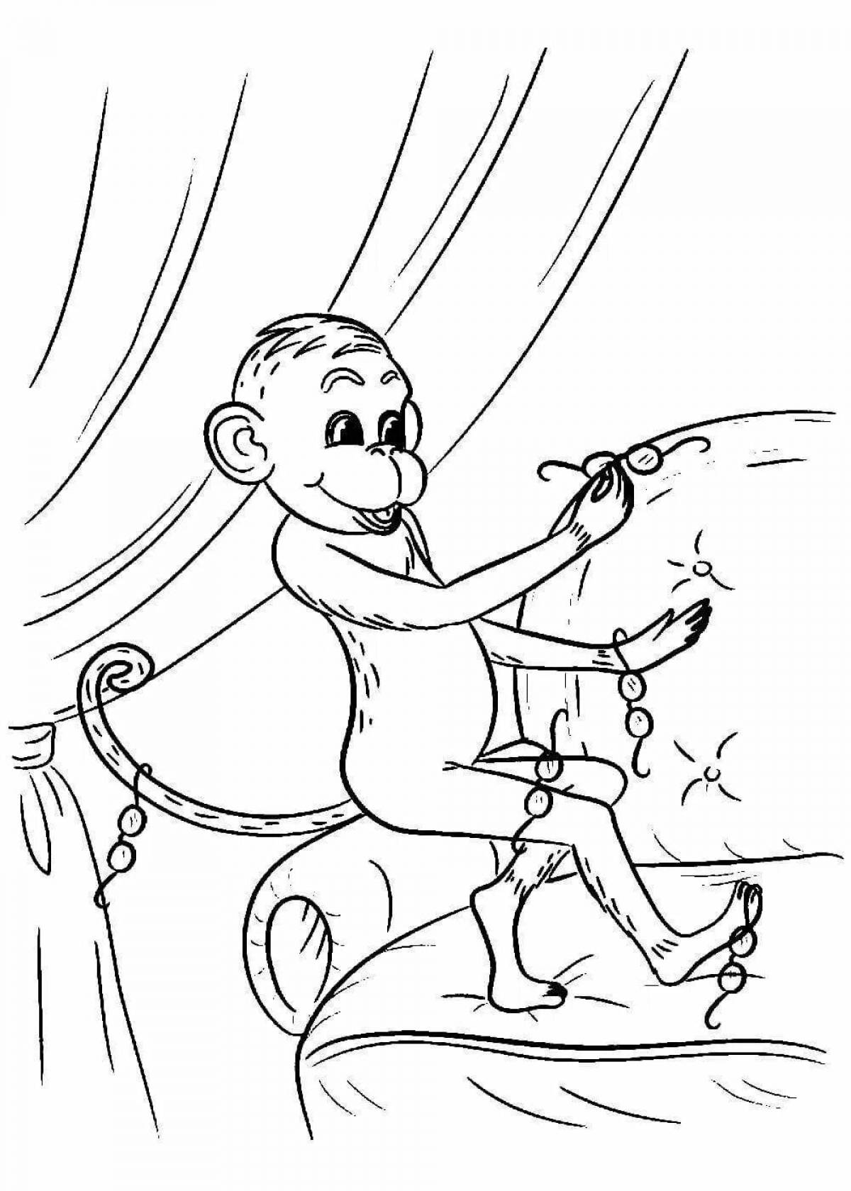 Fun coloring monkey and glasses