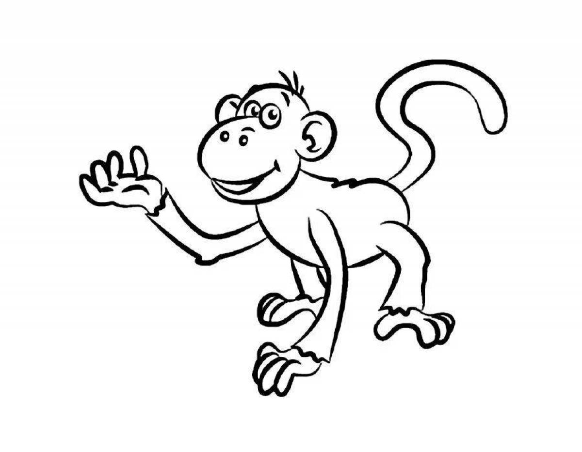 Забавная раскраска обезьяна и очки