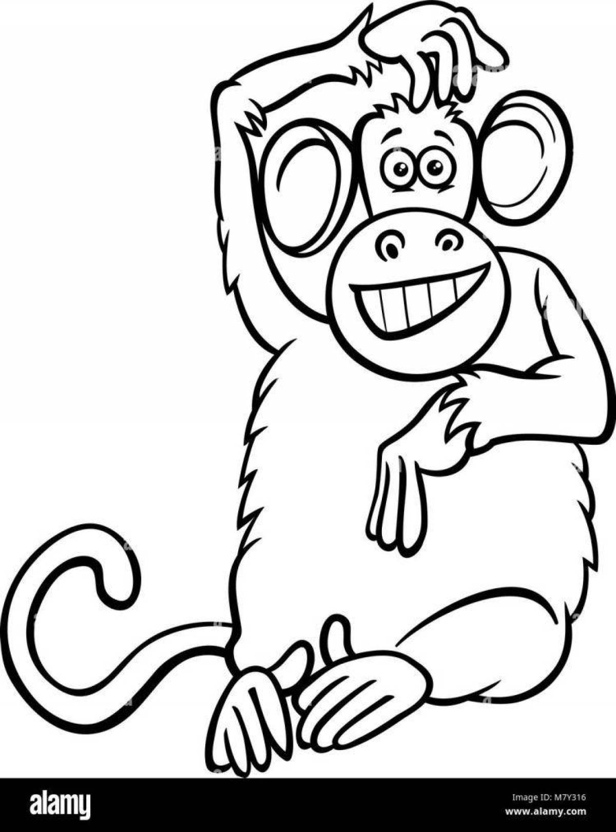 Анимированная раскраска обезьяна и очки