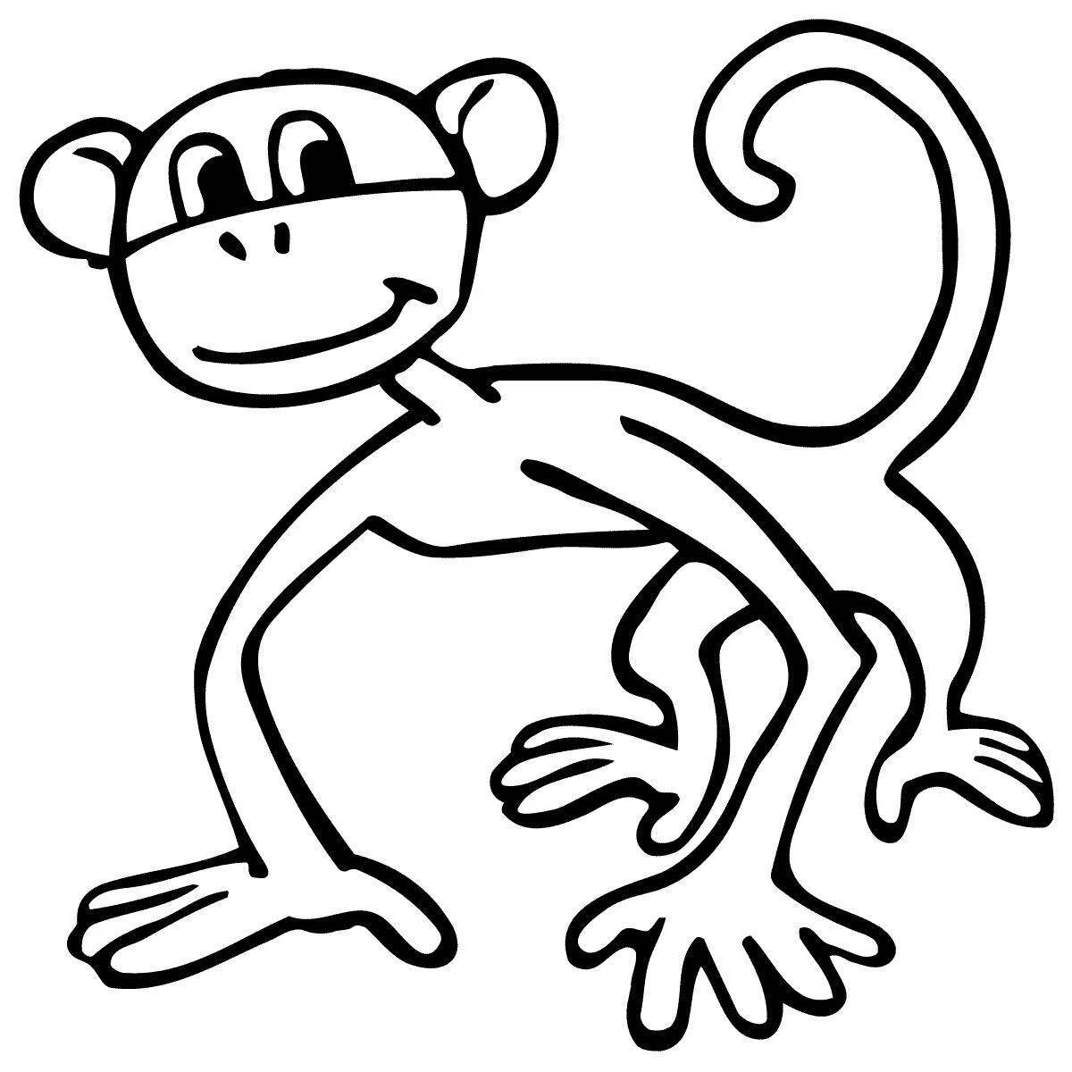 Улыбающаяся раскраска обезьяна и очки