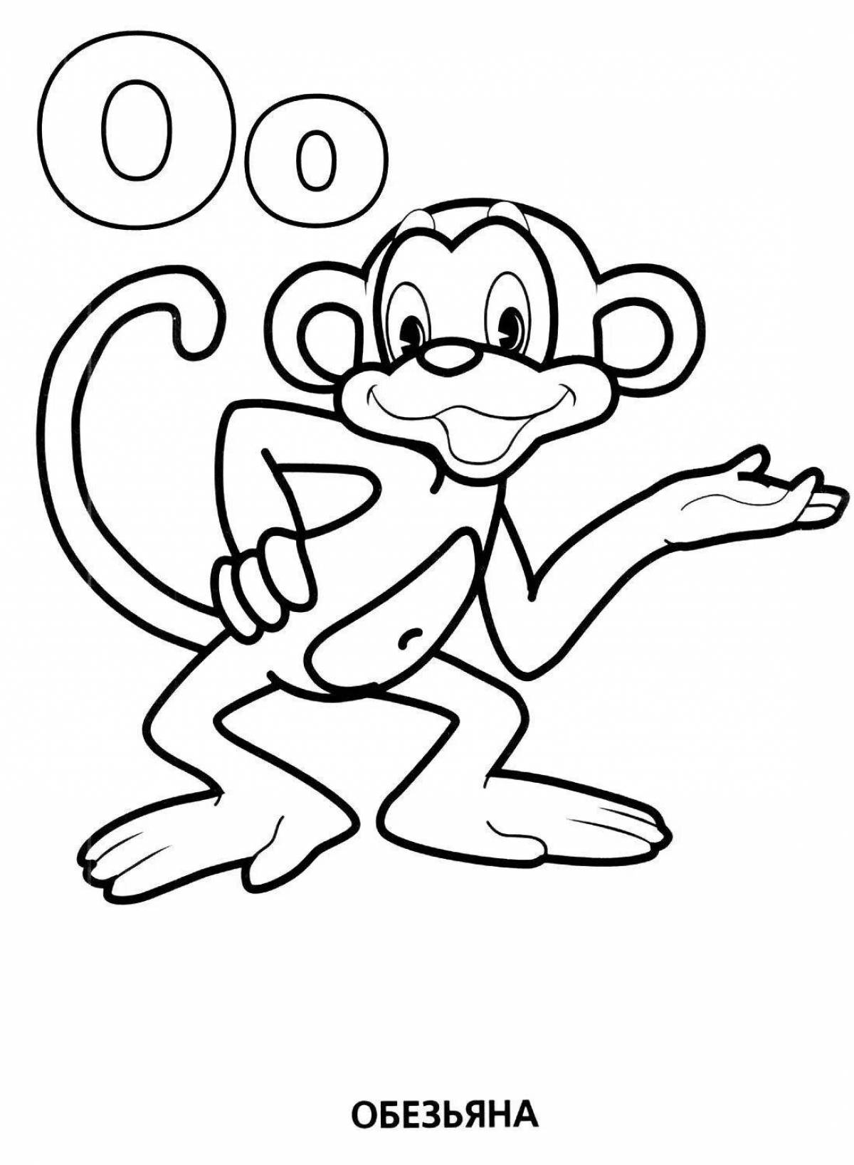 Cute monkey and glasses coloring book