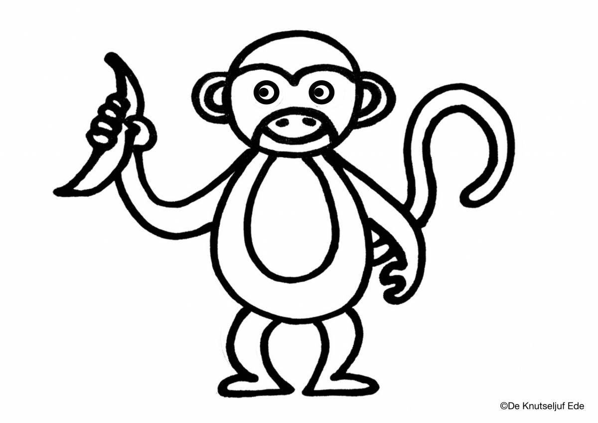 Праздничная раскраска обезьяна и очки