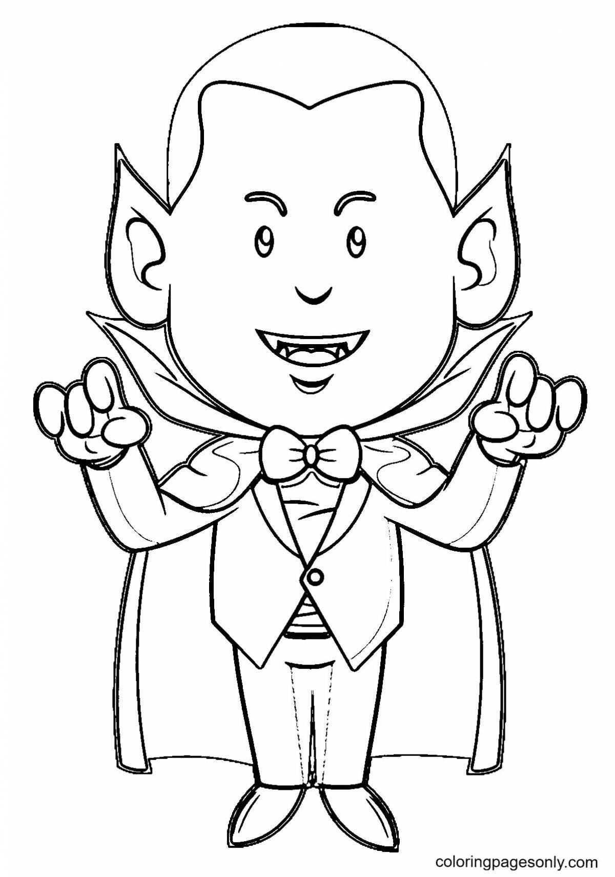 Frightening vampire coloring book for kids