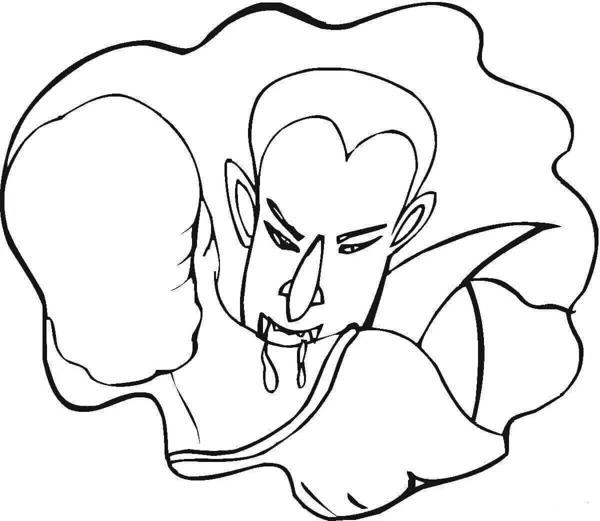 Sinister vampire coloring book for kids
