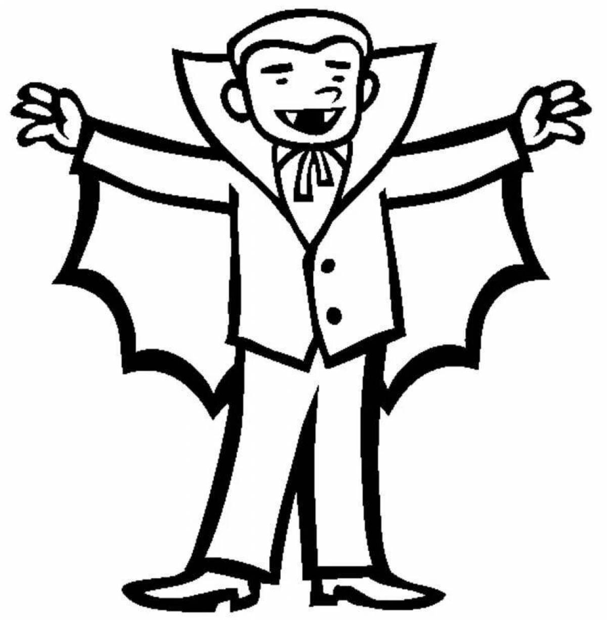 Vampire threatening coloring page for kids