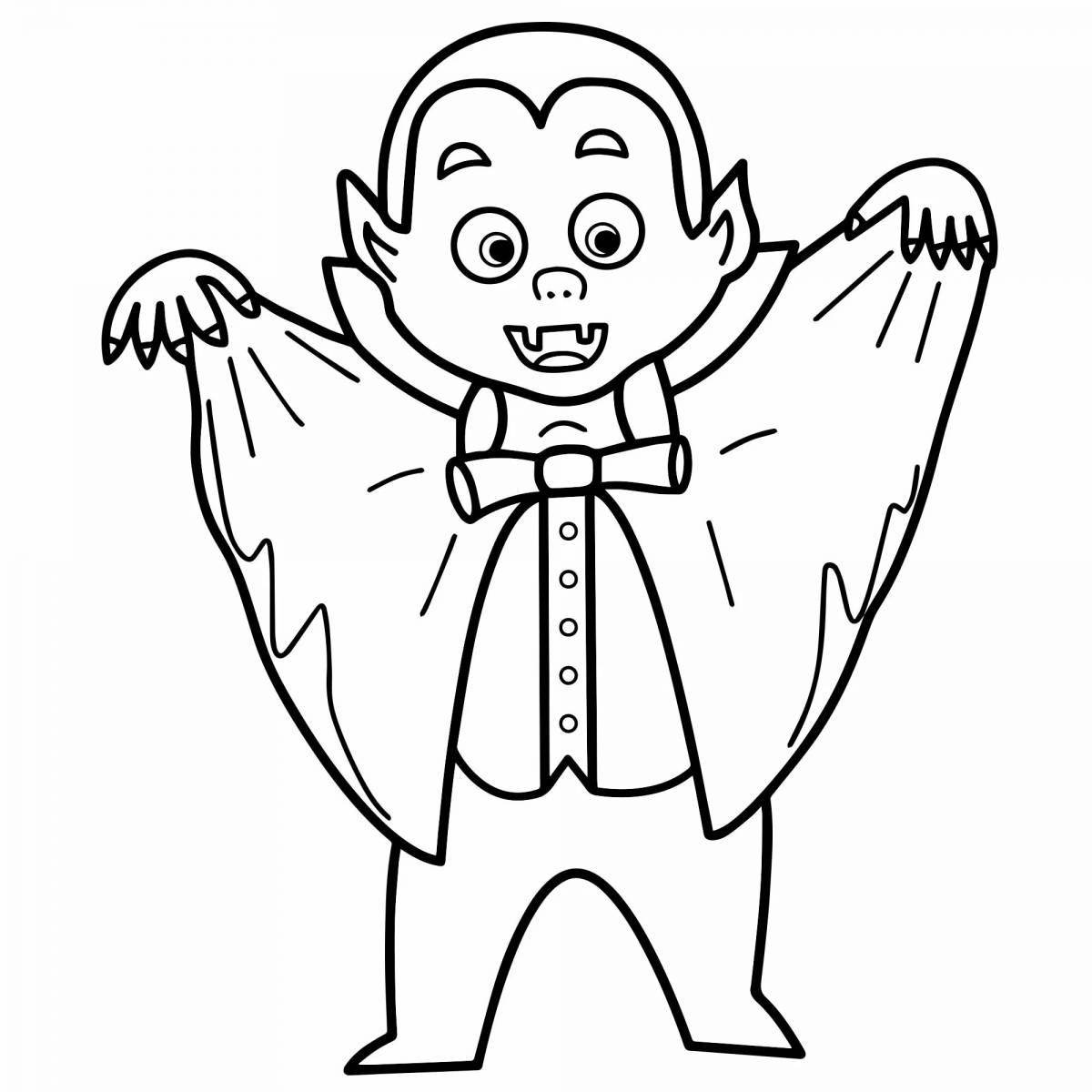 Terrible vampire coloring page for kids