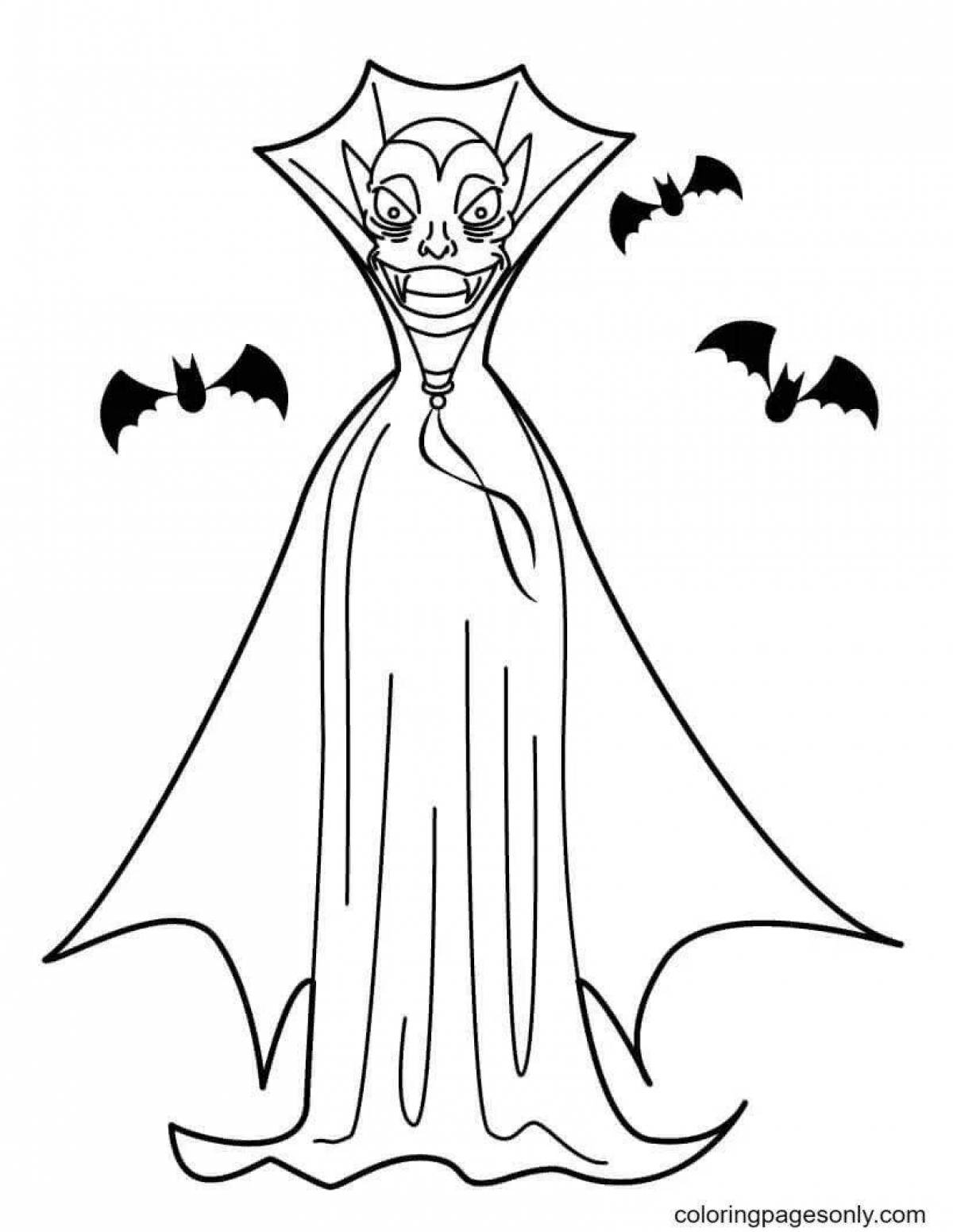 Shocking vampire coloring page for kids
