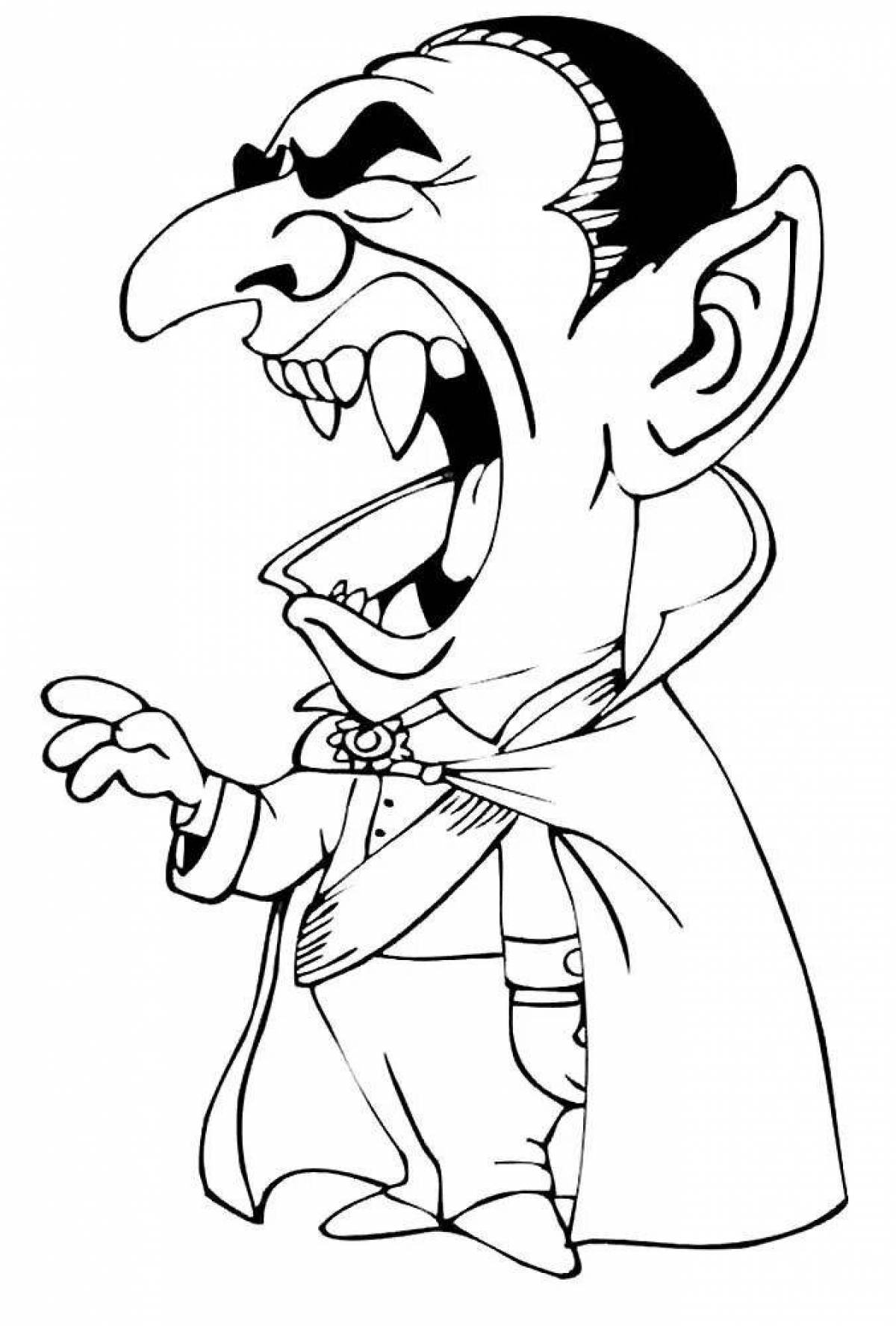 Petrified vampire coloring page for kids