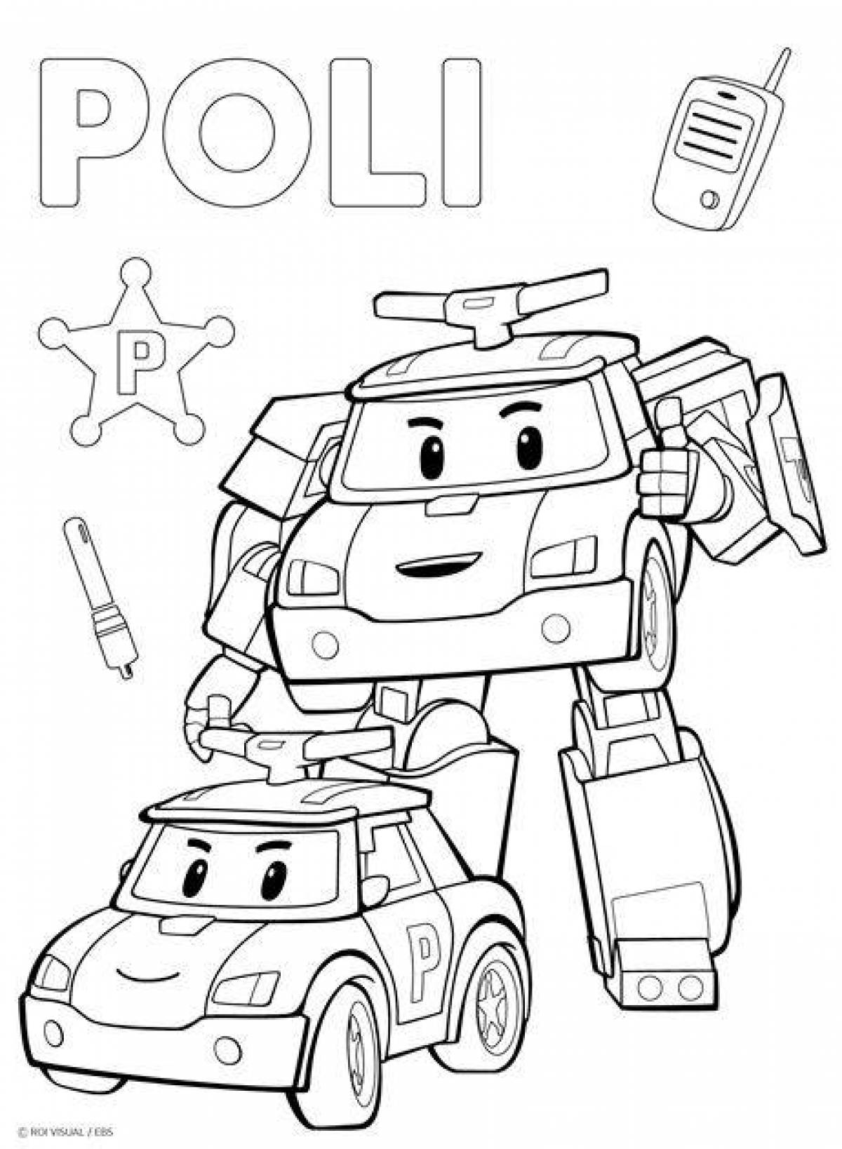 Baki poly robocar fun coloring