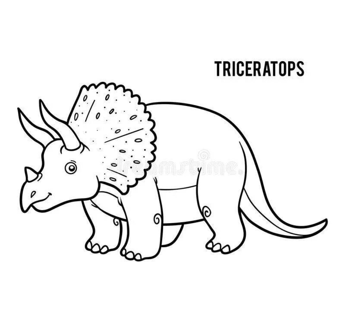 Colorful triceratops coloring page