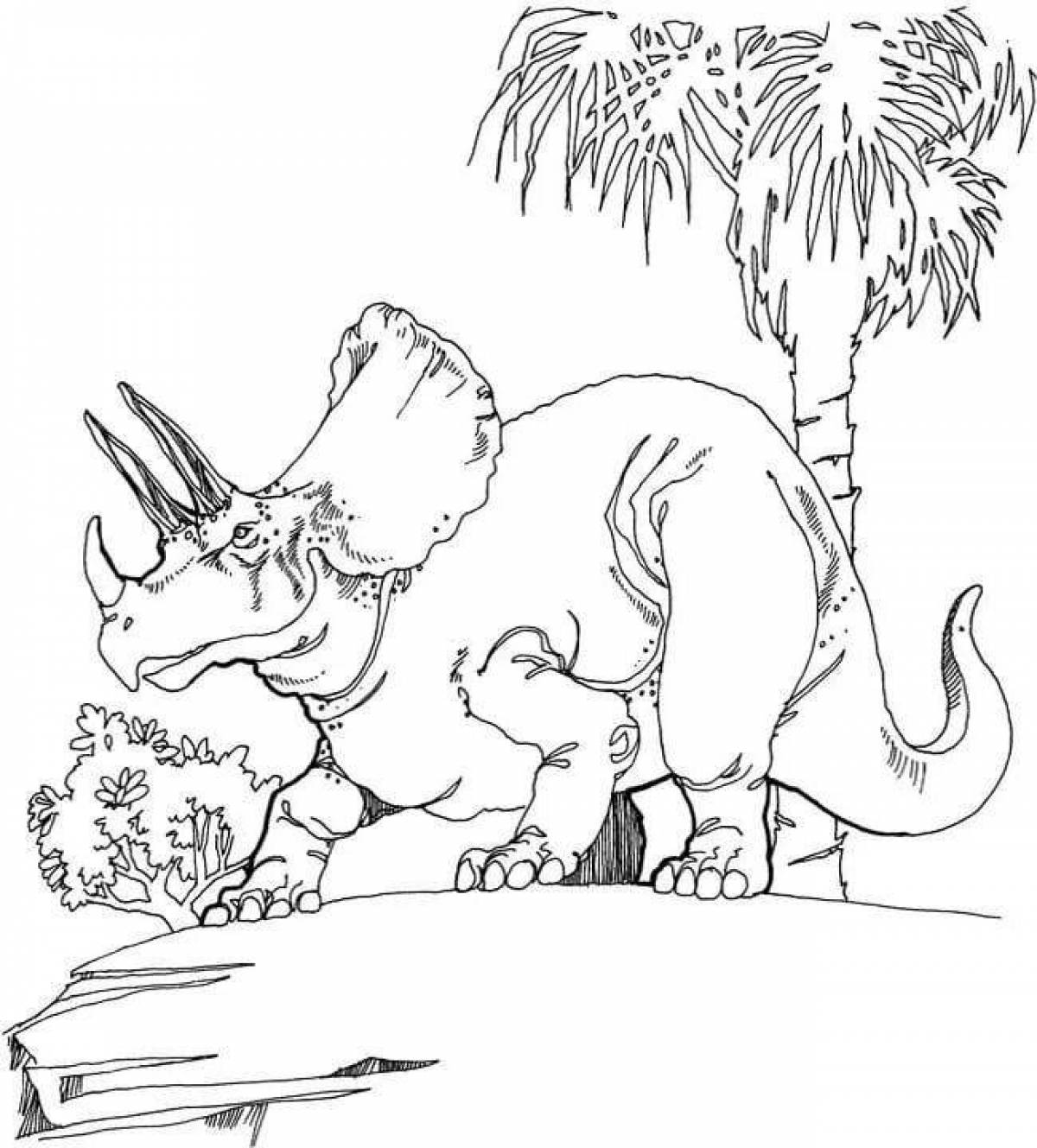 Coloring page joyful triceratops