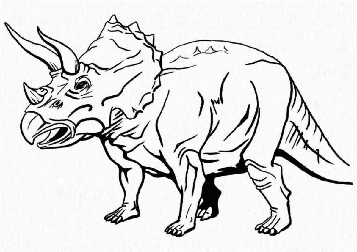 Coloring playful triceratops