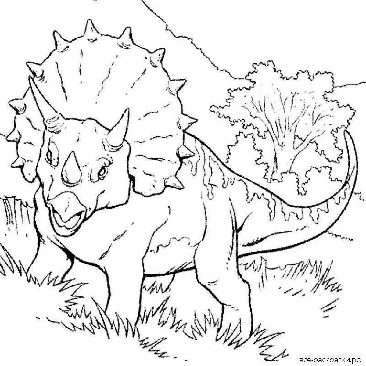 Triceratops fun coloring book