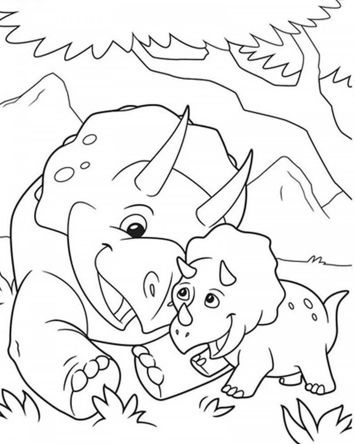 Excellent triceratops coloring page