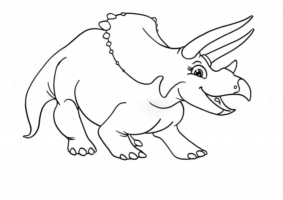 Colorful triceratops coloring book