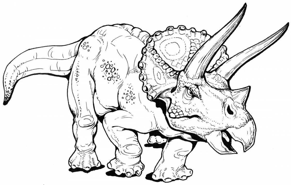 Fancy triceratops coloring page