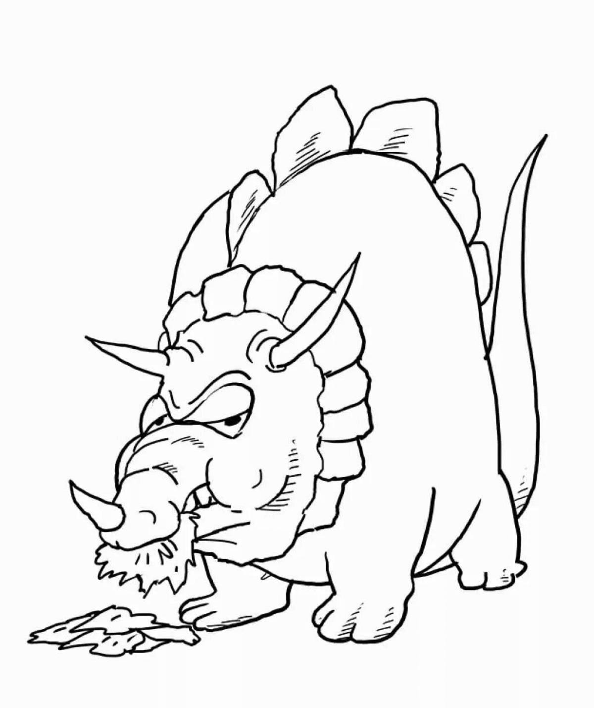 Coloring book shining triceratops