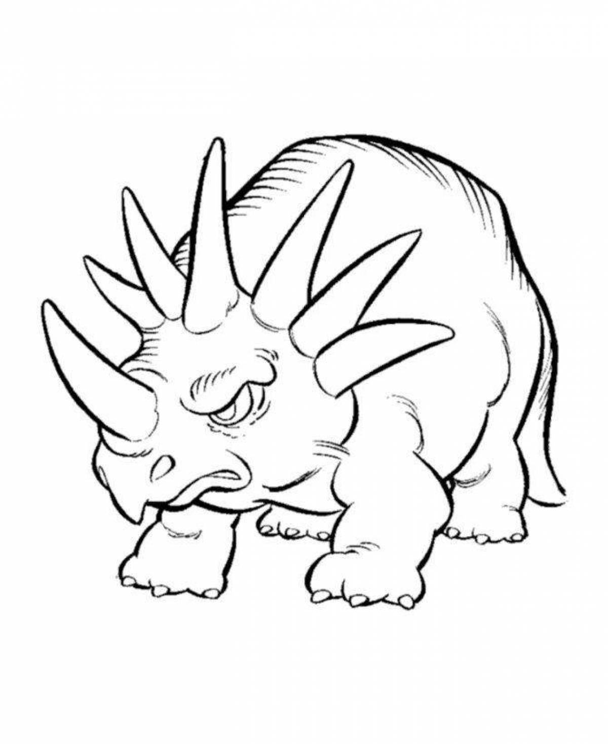 Анимированная страница раскраски трицератопсов