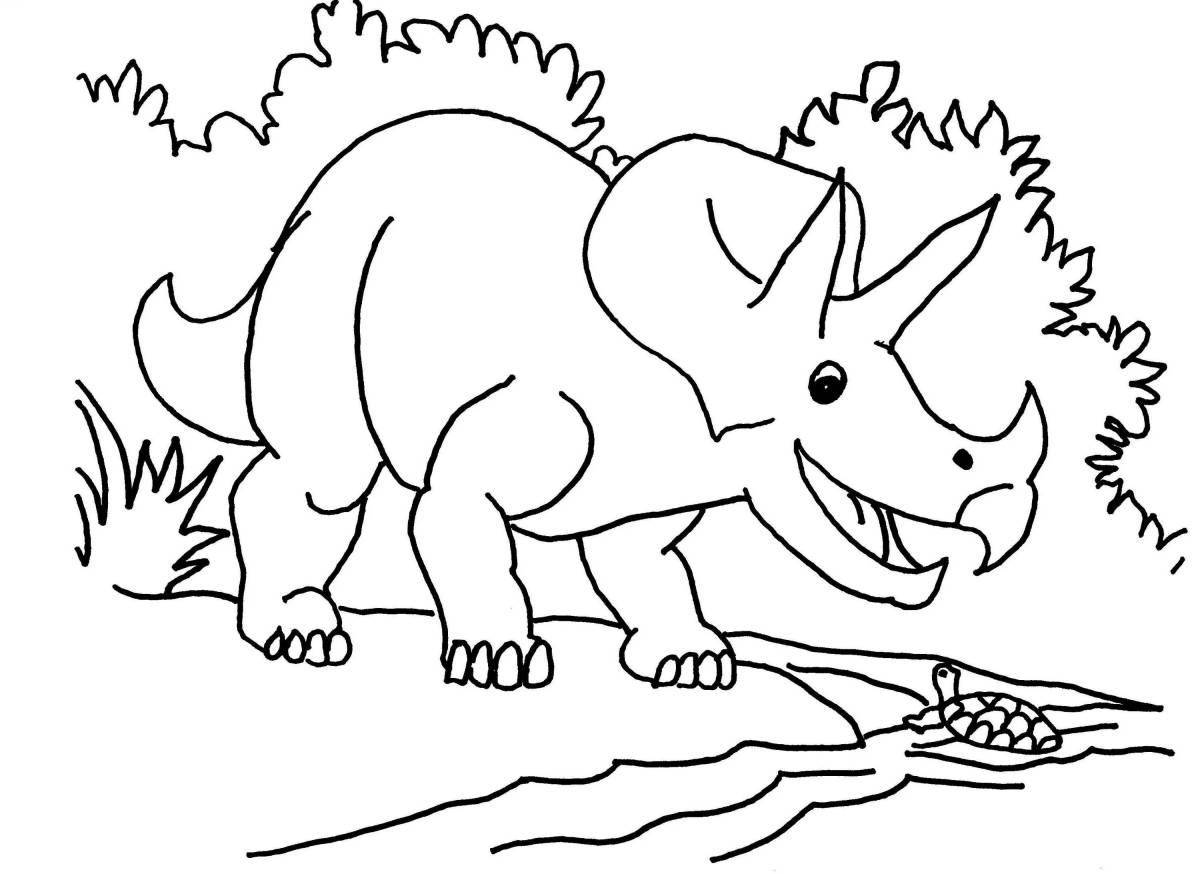 Rampant Triceratops coloring page
