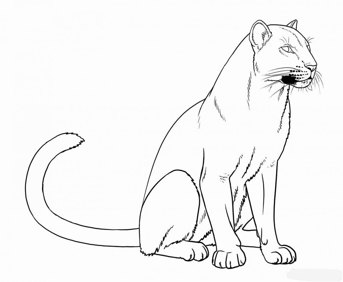 Powerful black panther coloring page