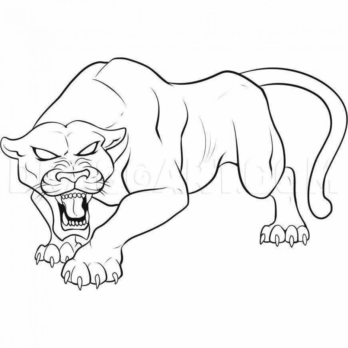 Gorgeous black panther coloring page