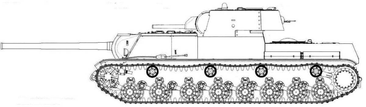 Раскраска очаровательный танк кв-4