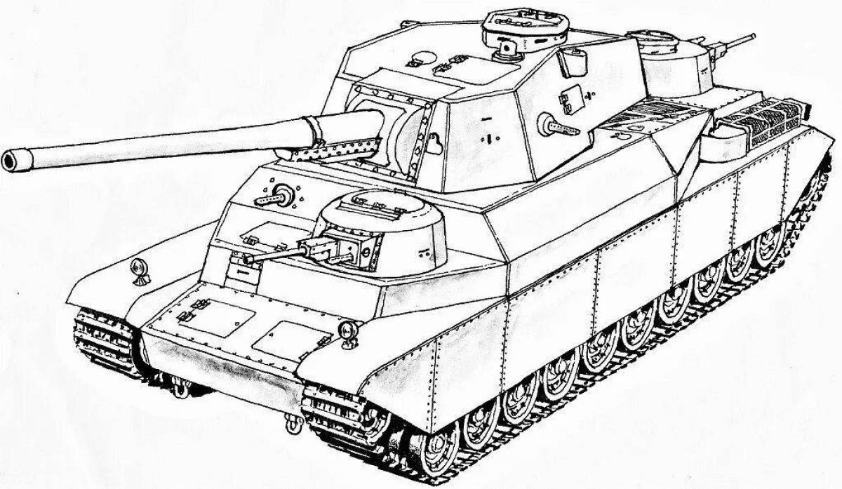 Dramatic tank kv-4 coloring book