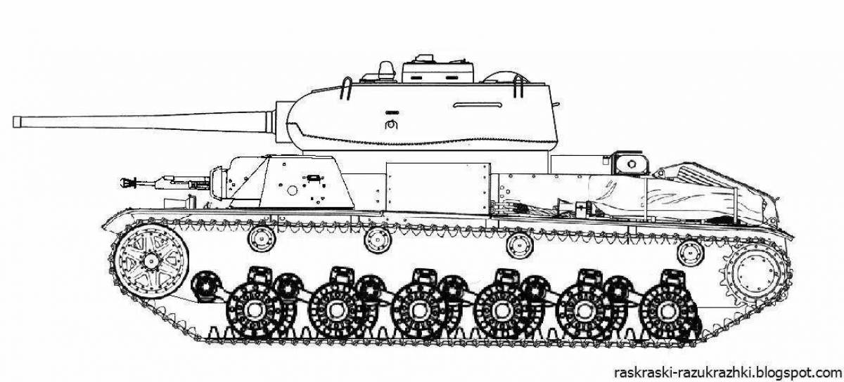 Раскраска улучшенный танк кв-4