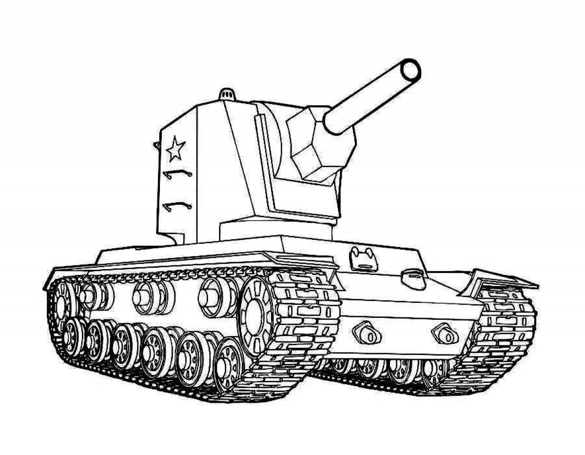 Shiny tank kv-4 coloring book
