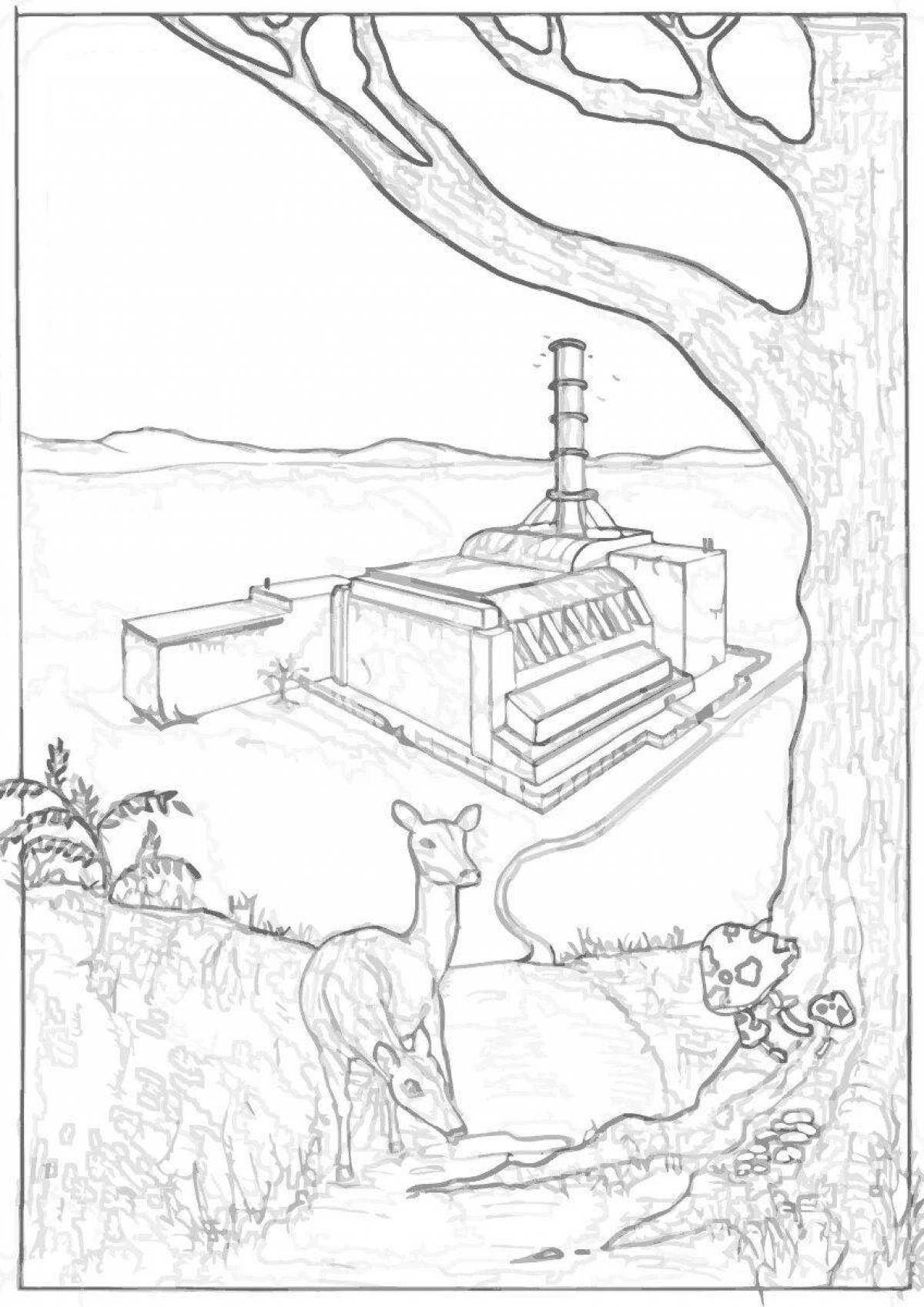 Joyful Chernobyl coloring pages for kids