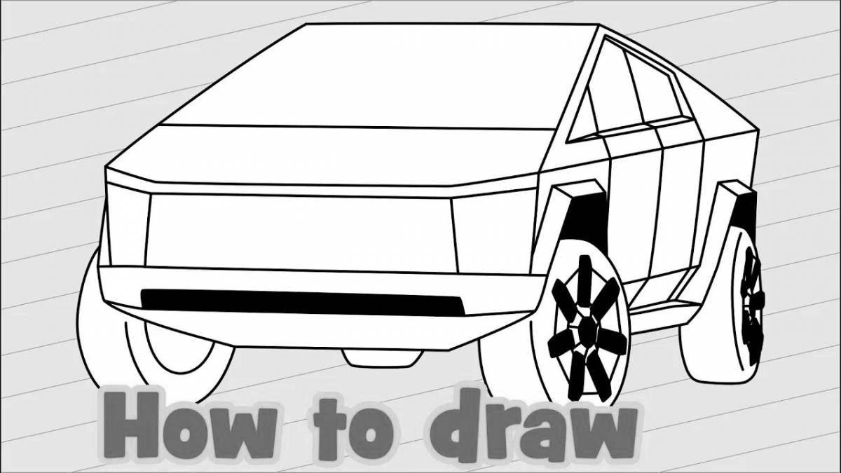 Grand tesla hyper truck coloring page