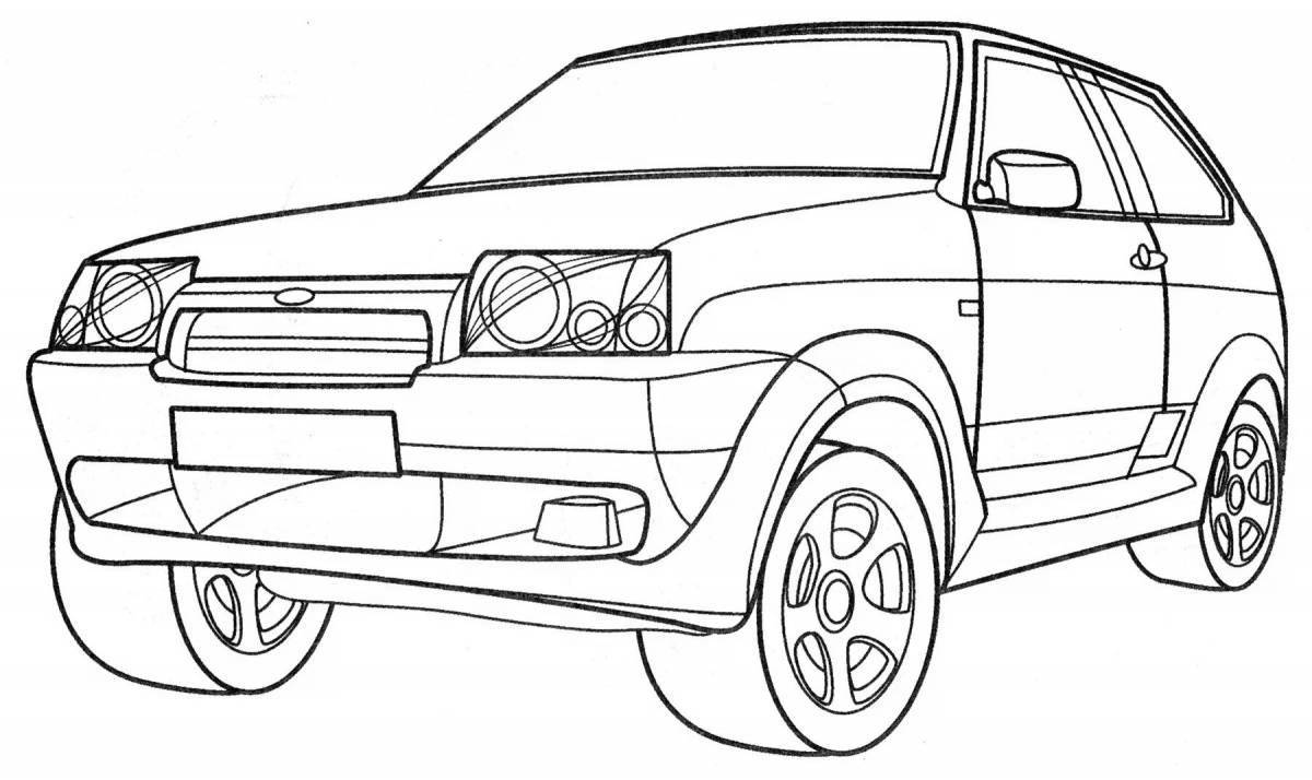 Lively car coloring page 9 fret