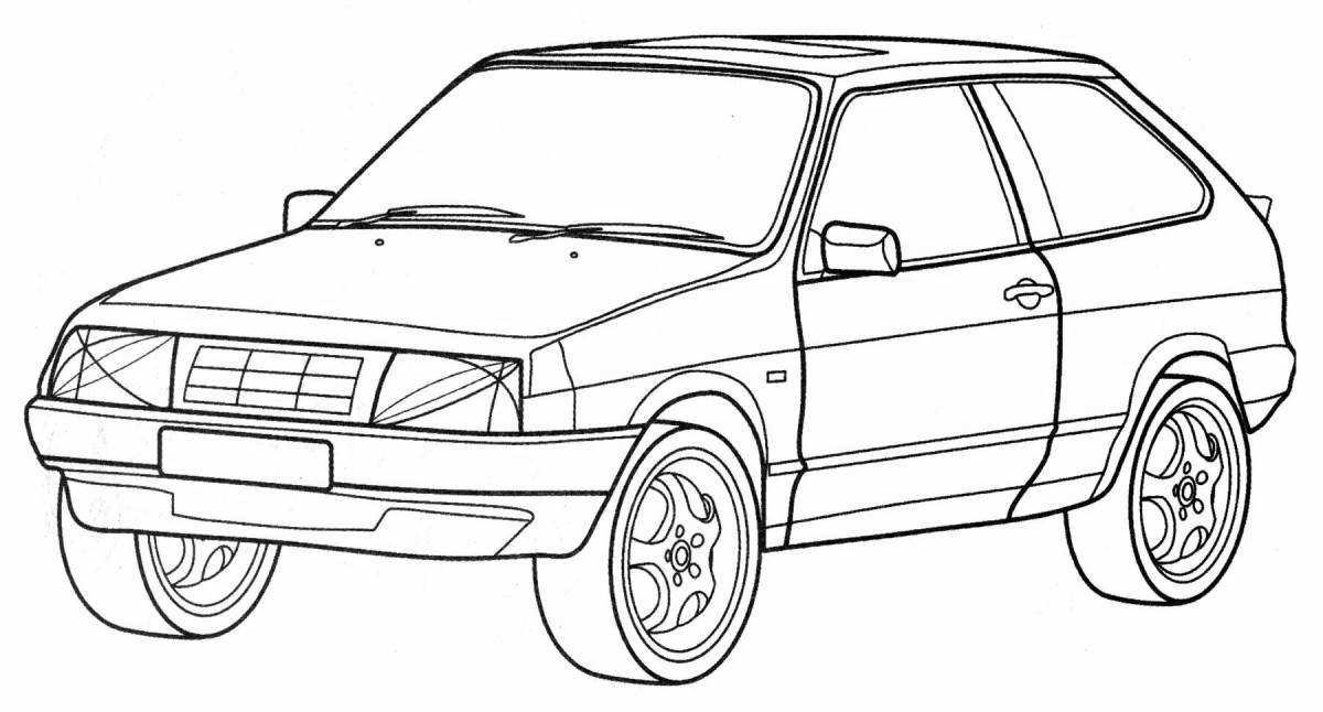 Attractive car coloring page 9th fret