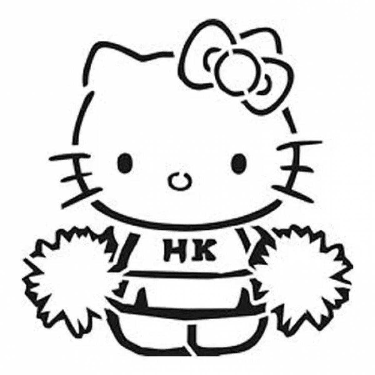 Adorable hello kitty coloring page