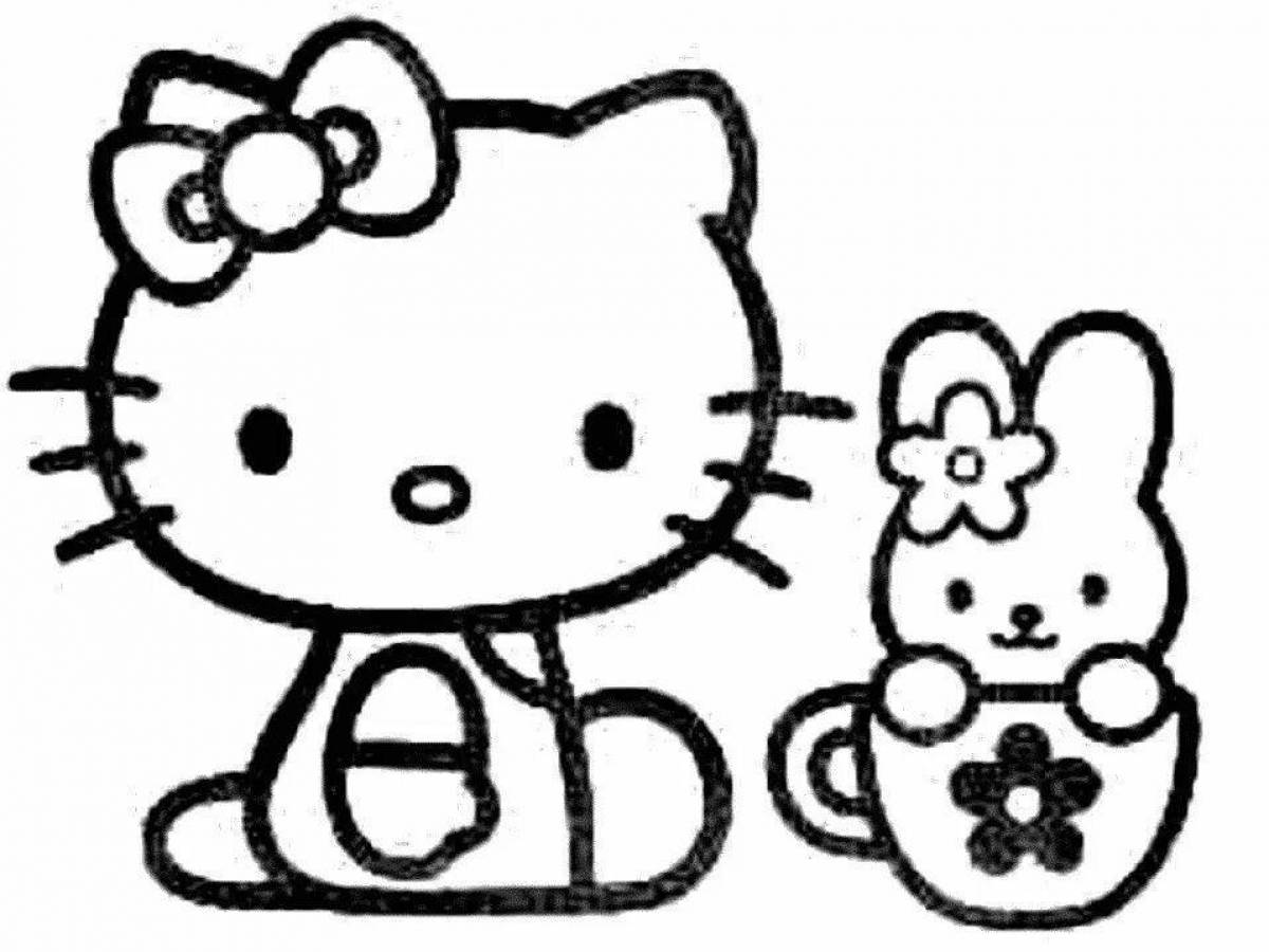 Прекрасная эстетическая раскраска hello kitty