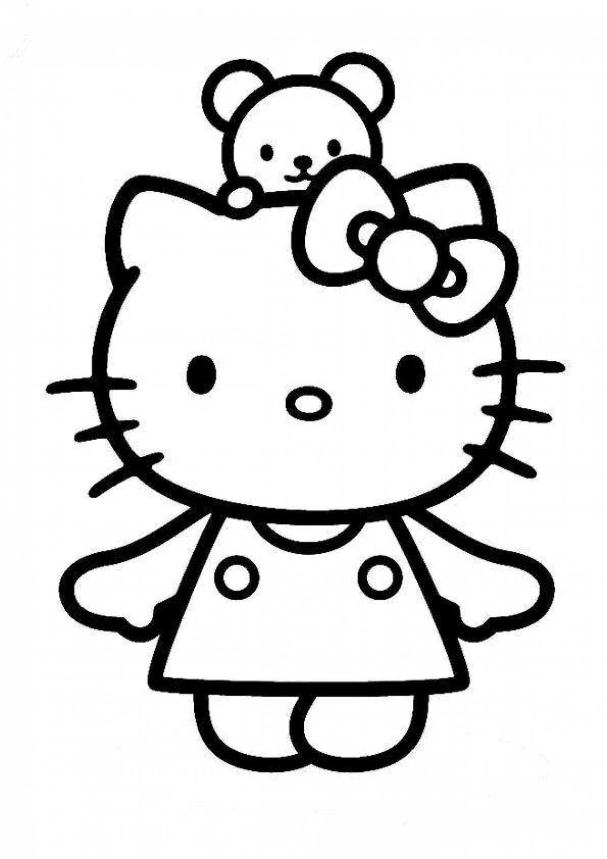 Cute hello kitty coloring page