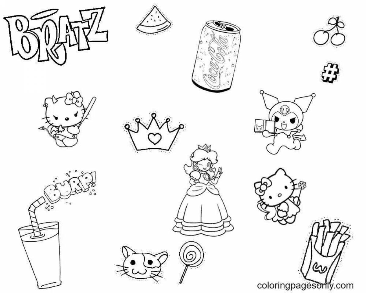 Dazzling aesthetic coloring hello kitty