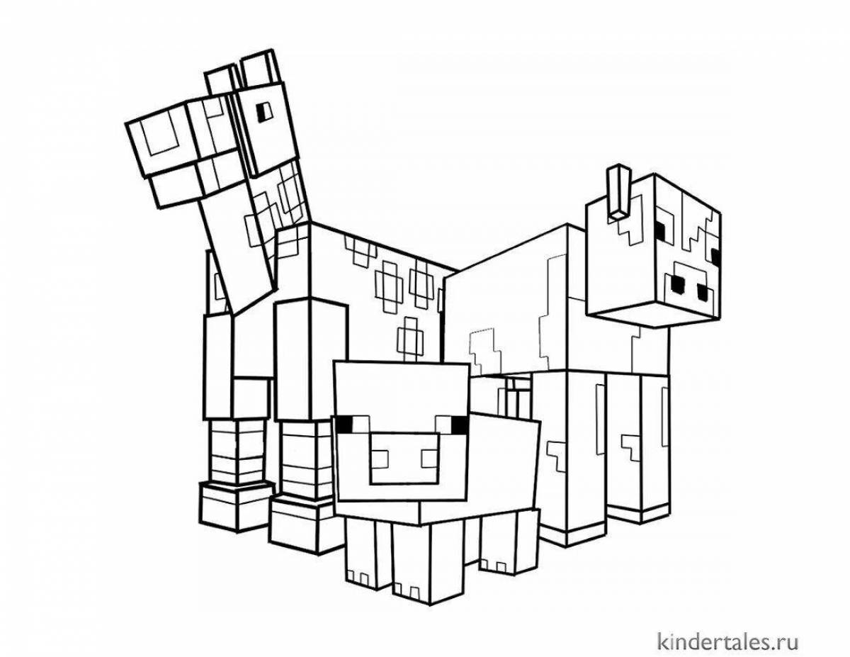 Bright chikibamboni minecraft coloring page