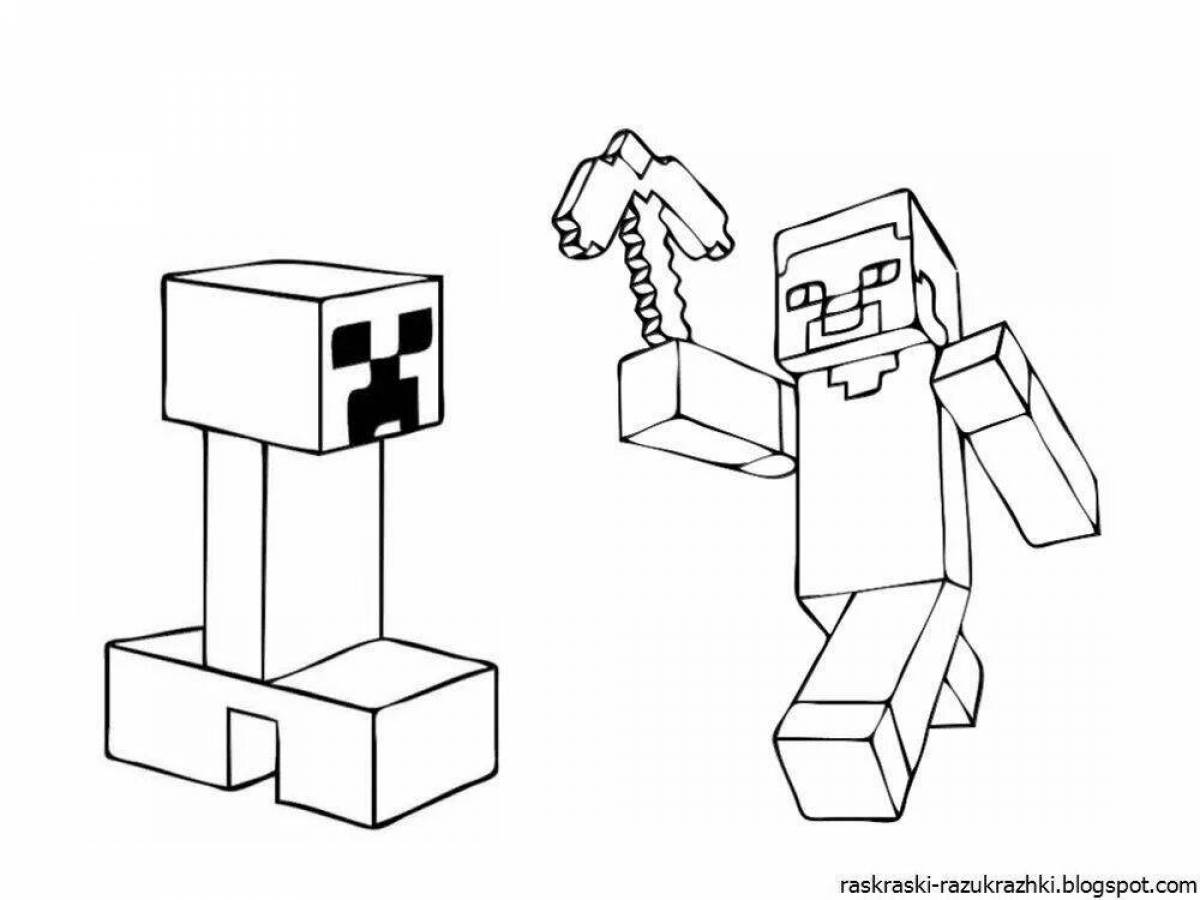 Exciting coloring minecraft chikibamboni
