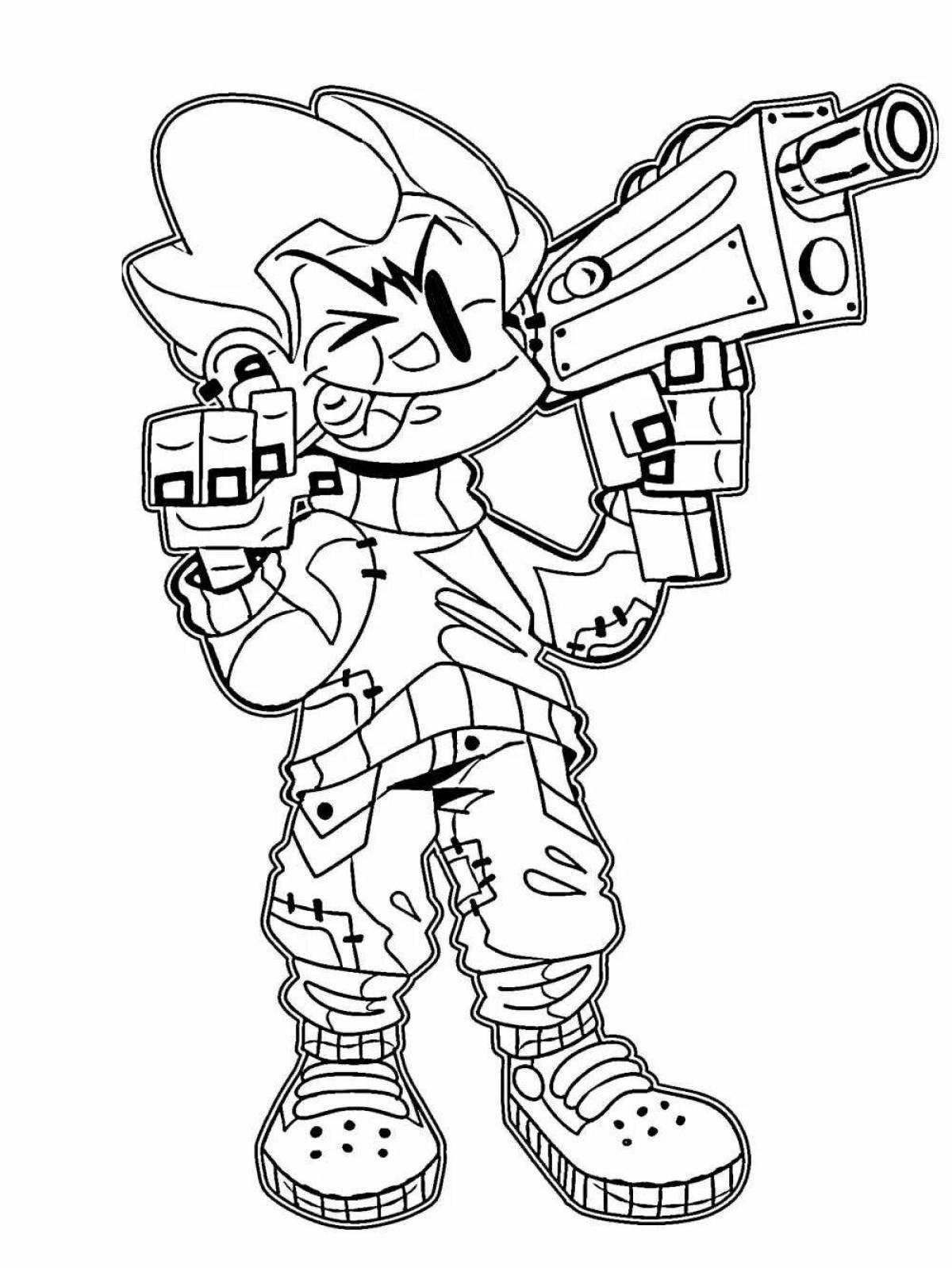 Luminous friday party funkin' coloring page