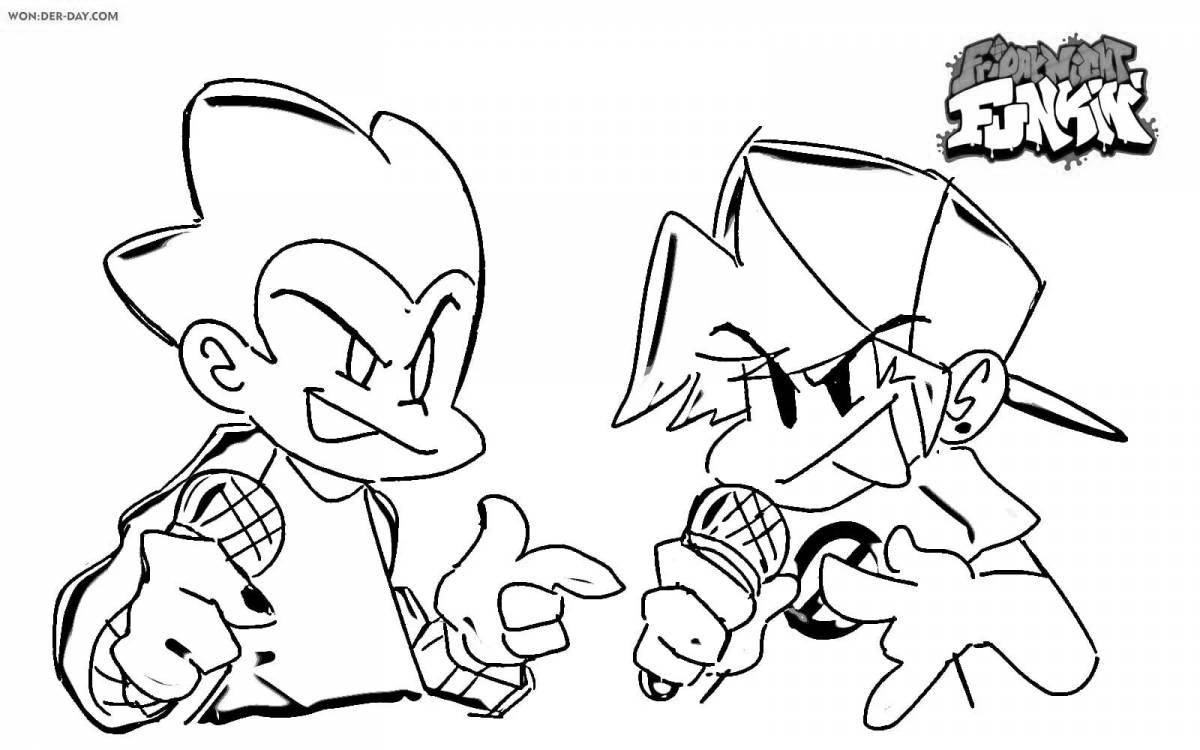 Coloring page vivacious friday night funkin'